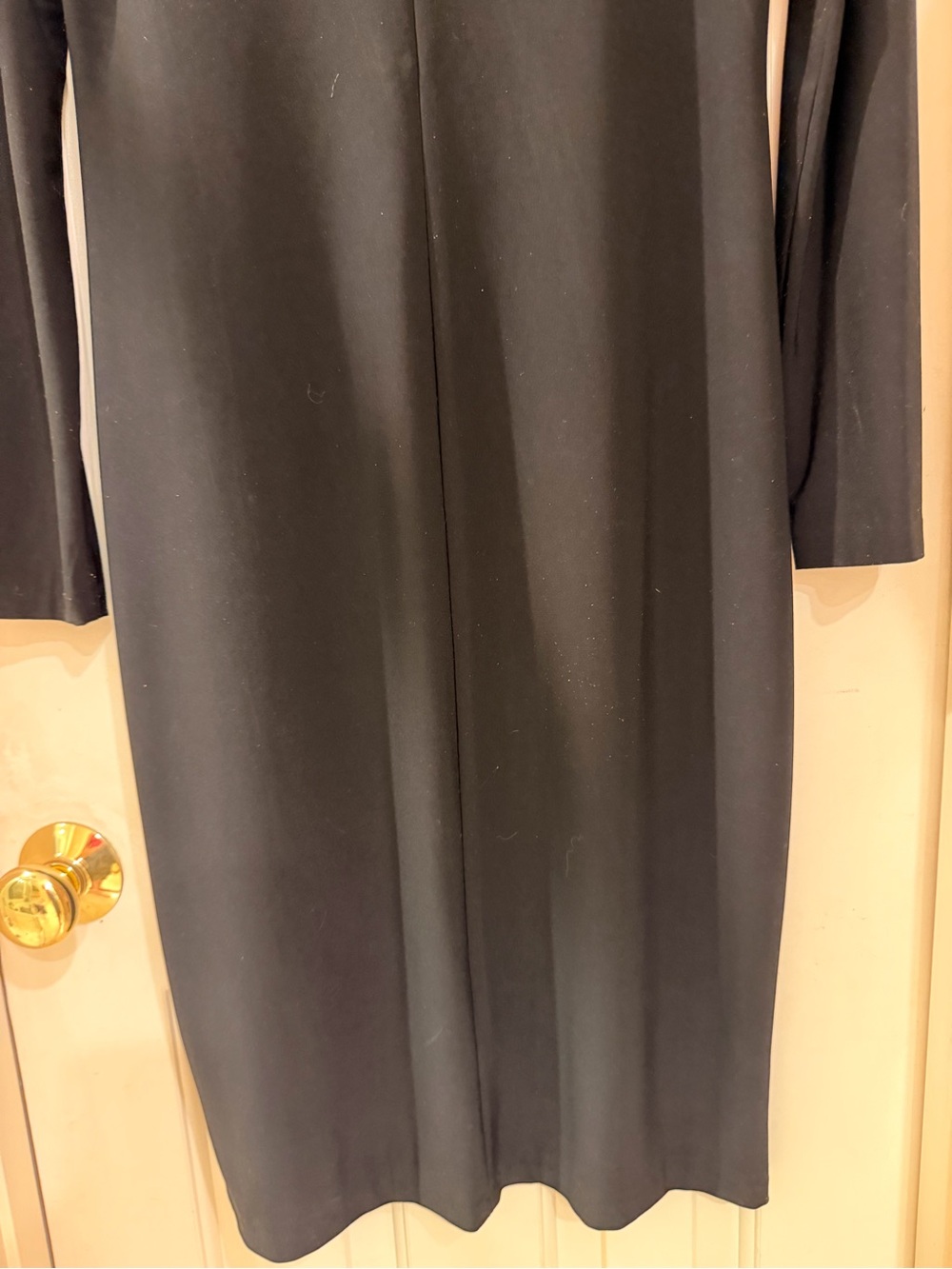 Norma Kamali Black Long-Sleeve Turtleneck Dress, Sleek Stretch Knit, Sz M - Picture 9 of 16